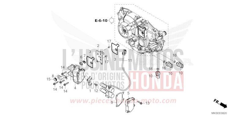 SOLENOIDE LINEAIRE de Africa Twin DCT DARKNESS BLACK METALLIC (NH463) 2021